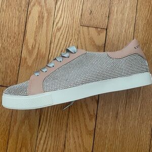 Katy Perry Collections Silver and Pink Rhinestone Sneakers NWOT